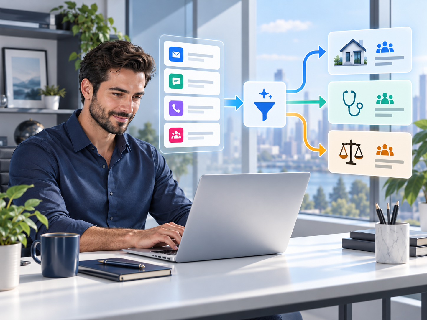Ilustração do processo de qualificação de leads